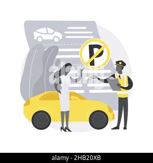 Parking fines abstract concept vector illustration. Stock Vector