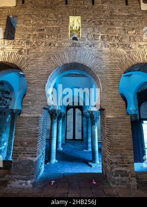 Interior brickwork and arches of the ancient Mosque Baths, used as a ...