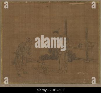 Album Leaf Painting: Farmer, Wife and Child. 18th century. Brooklyn