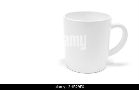 white cup on white background. 3d render Stock Photo