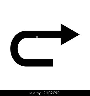 Return arrow. Flat simple vector icon. An arrow icon, perfect for indicating back. Stock Vector