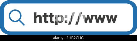 Search bar and magnifying glass. Vector icon. Stock Vector