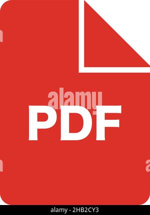 PDF file vector icon. Red flat data. Stock Vector