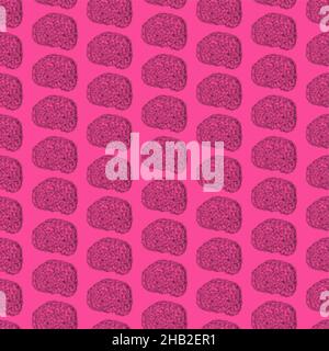 Brain halftone pattern seamless. Brains Pointillism background Stock Vector
