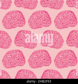 Brain halftone pattern seamless. Brains Pointillism background Stock Vector