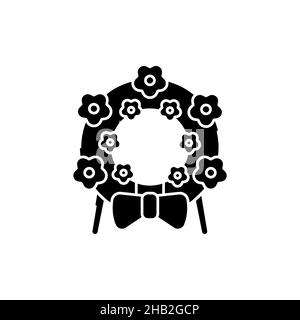 Funeral wreath line color icon. Religion. Sign for web page Stock Vector
