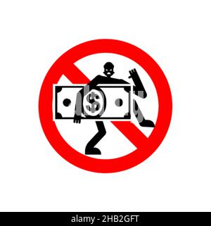 Stop Thief. Red road Forbidding. Ban robber Stock Vector
