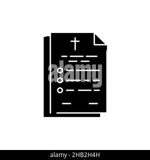 Testament or death document line color icon. Religion. Sign for web page Stock Vector