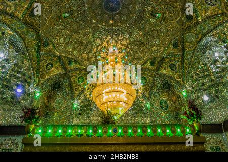 QAZVIN, IRAN - APRIL 5, 2018: Interior of Imamzadeh Emamzadeh Hossein shrine in Qazvin, Iran Stock Photo