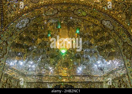 QAZVIN, IRAN - APRIL 5, 2018: Interior of Imamzadeh Emamzadeh Hossein shrine in Qazvin, Iran Stock Photo