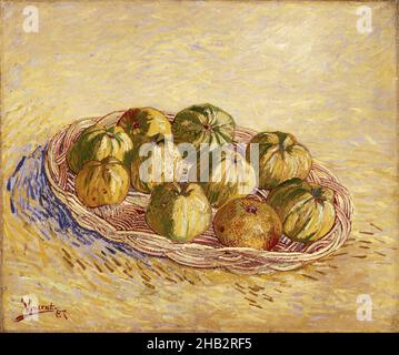 Still Life, Basket of Apples, Vincent van Gogh, Dutch, 1853–1890, 1887, Oil on canvas, Made in Paris, Île-de-France, Western Europe, France, Europe, Paintings, 18 3/8 x 21 3/4 in. (46.7 x 55.3 cm Stock Photo