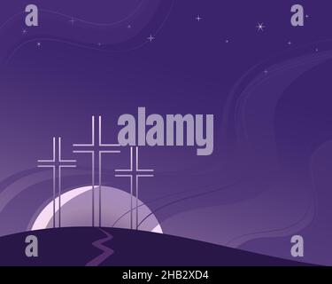 Religious Lenten season flat vector background Stock Vector