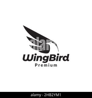 negative space wings with eagle logo design vector graphic symbol icon sign illustration creative idea Stock Vector