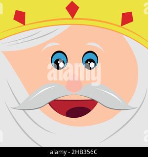 Vector cartoon of King Melchior. Face of the three wise men bringing gifts at Christmas to children Stock Vector