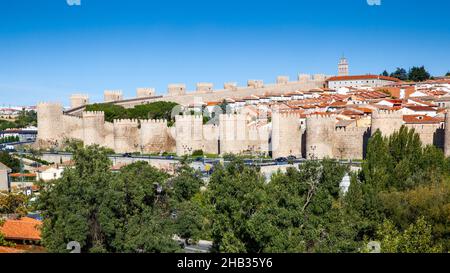 Panoramic view of Avila city, Spain Stock Photo