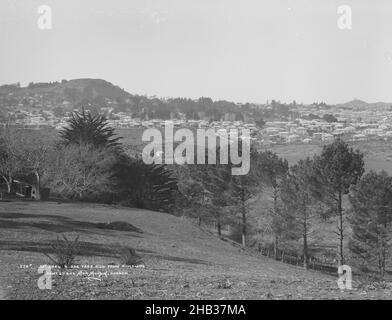 Mount Eden and One Tree Hill from Kingsland, Muir & Moodie studio, photography studio, Dunedin, gelatin dry plate process Stock Photo