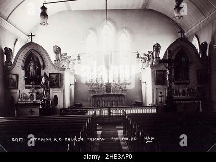 Interior Roman Catholic Church, Temuka, Muir & Moodie studio, 1900s, Temuka Stock Photo