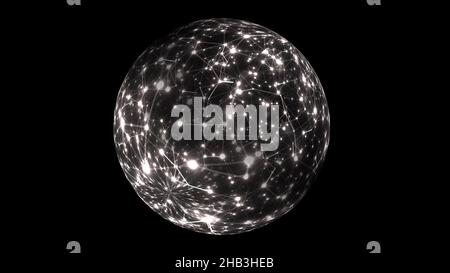 Abstract Plexus Technology Science on rotating sphere concept Stock Photo