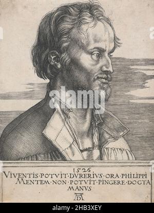 Albrecht Dürer, Philipp Melanchthon, 1526, engraving on paper Stock ...