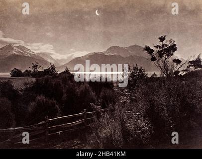 Glenorchy Hotel - Head of Lake Wakatipu, Burton Brothers studio, 1880-1890s, Otago Stock Photo