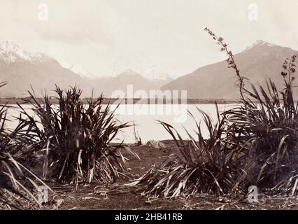 Head of Lake Wakatipu from Glenorchy, Burton Brothers studio, 1870-1880s, Wakatipu, Lake Stock Photo