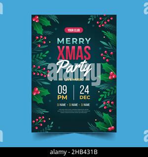 christmas party poster template vector design illustration Stock Vector