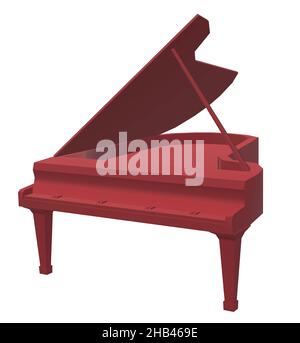 Dark Red Grand Piano Stock Vector