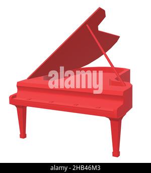 Red Grand Piano Stock Vector