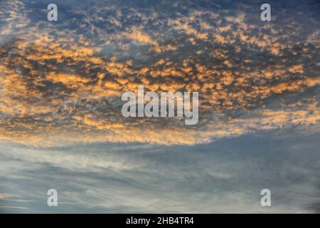 Altocumulus Clouds in morning Stock Photo