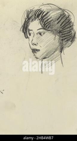 Sheet 15 recto from sketchbook XII with 19 sheets, Women's head, Isaac Israels, 1875 - 1934 Stock Photo