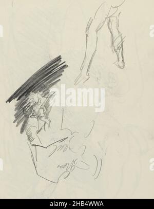 Sheet 27 recto from sketchbook XVI with 32 sheets, Study sheet with legs and a sitting woman, Isaac Israels, c. 1915 - 1934 Stock Photo