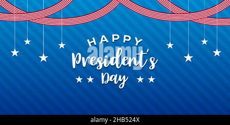 happy presidents day united states banner background. US presidents day. vector poster design illustration Stock Vector