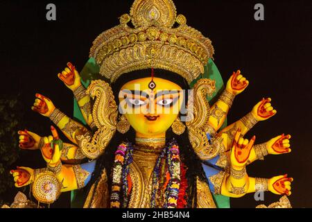 Statue Of Durga Maa During The Durga Puja Festival In Delhi, India 