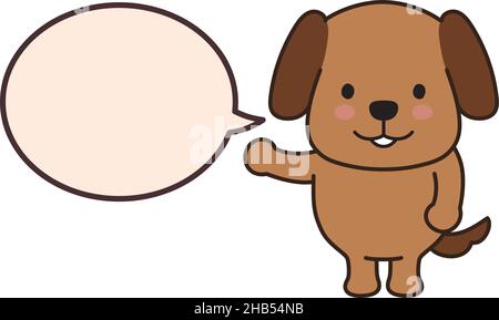 Dog talking to someone with a speech bubble. Vector illustration isolated on a white background. Stock Vector
