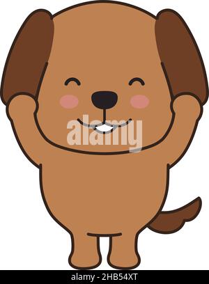 The dog feels great joy. Vector illustration isolated on a white background. Stock Vector