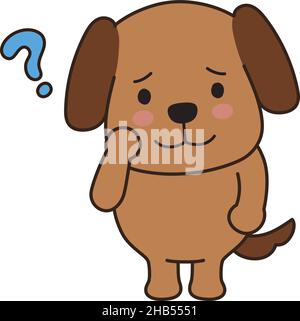 The dog has doubts. Vector illustration isolated on a white background. Stock Vector