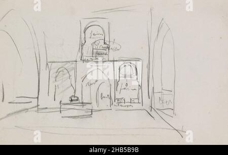 Page 10 from a sketchbook with 53 pages, Interior, possibly of a mosque., draughtsman: Marius Bauer, Istanboel, (possibly), 1896, Marius Bauer, 1896 Stock Photo