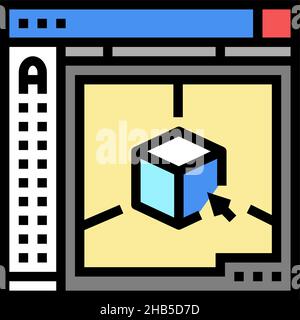 autocad 3d program color icon vector illustration Stock Vector Image ...