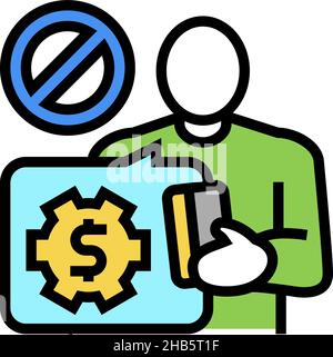 underbanked account color icon vector illustration Stock Vector Image ...