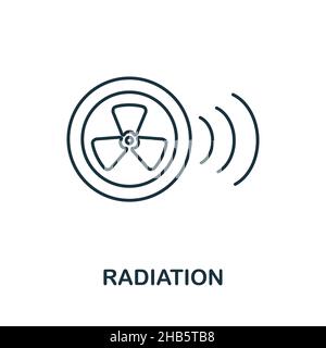 Radiation icon. Line element from bioengineering collection. Linear Radiation icon sign for web design, infographics and more. Stock Vector