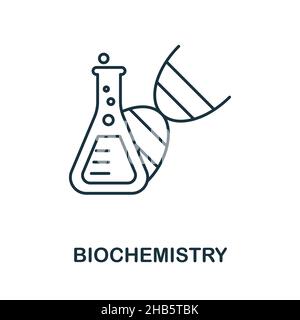 Biochemistry icon. Line element from bioengineering collection. Linear Biochemistry icon sign for web design, infographics and more. Stock Vector