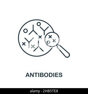 Antibodies icon. Line element from bioengineering collection. Linear Antibodies icon sign for web design, infographics and more. Stock Vector