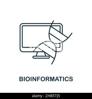 Bioinformatics icon. Line element from bioengineering collection. Linear Bioinformatics icon sign for web design, infographics and more. Stock Vector