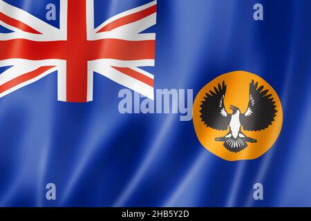 South Australian state flag, Australia waving banner collection. 3D illustration Stock Photo