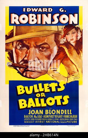 EDWARD G. ROBINSON in BULLETS OR BALLOTS (1936), directed by WILLIAM KEIGHLEY. Credit: FIRST NATIONAL / Album Stock Photo