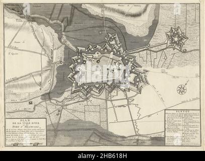 Siege of Aire, 1710, Plan de la ville d'Aire et du Fort St. François Et de ses trois Attaques (...) Assiégée par les Hauts Alliés (...) 1710 (title on object), Map of the siege of the town of Aire with Fort St. François, besieged from September 11 and taken by the Allies under the Prince of Anhalt-Dessau on November 8, 1710. Bottom right a cartouche with the legend A-P in French. Part of a bundled collection of plans of battles and cities renowned in the War of the Spanish Succession., print maker: Pieter Devel (mentioned on object), publisher: Eugene Henry Fricx (mentioned on object Stock Photo