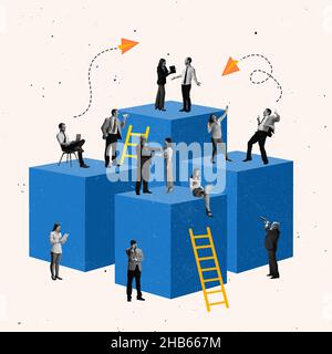 Creative business design showing personal growth of employees, company success and development Stock Photo