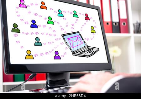 Email concept shown on a computer screen Stock Photo