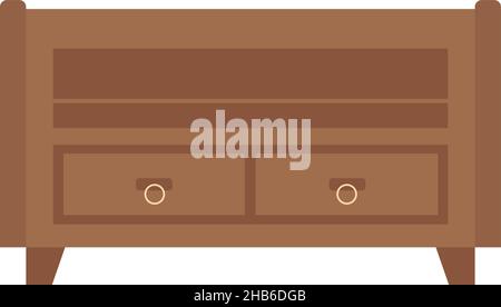 Wooden home drawer semi flat color vector object Stock Vector