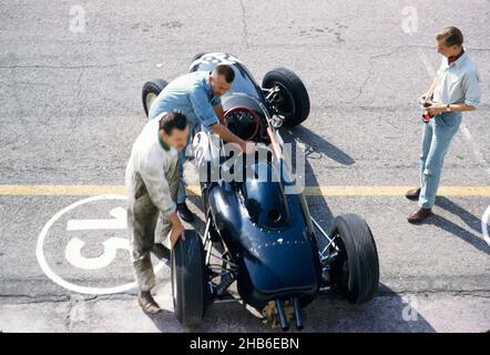 Lotus-Climax racing car of Stirling Moss Formula One motor racing Italian Grand Prix, Monza 1961 Stock Photo